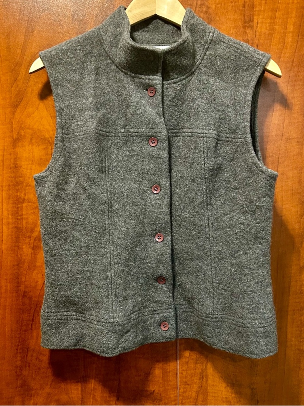 Talbots Gray 100% Wool Sleevless Vest